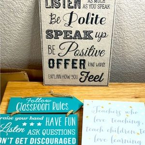 Teacher Classroom Education Homeschool Signs (Set of 3)